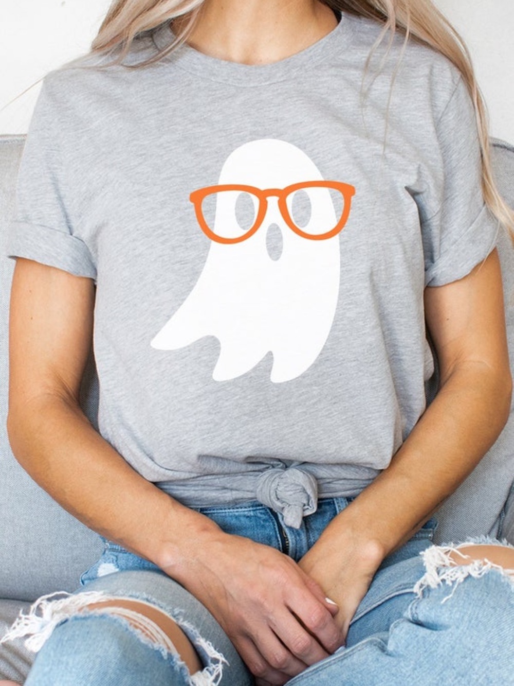 NEW Cute Nerdy Ghost Halloween School
Graphic Tee XL